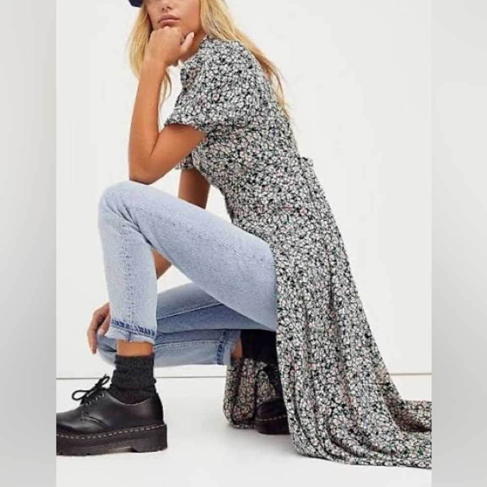 Free people Debbie-Jean shirt dress floral button front maxi - Picture 1 of 11